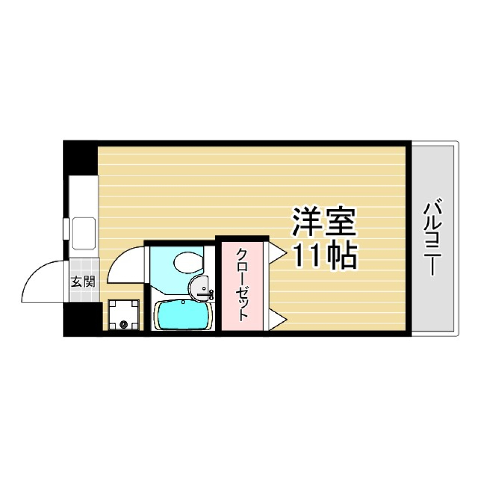 古民家っぽい1Rの間取り図