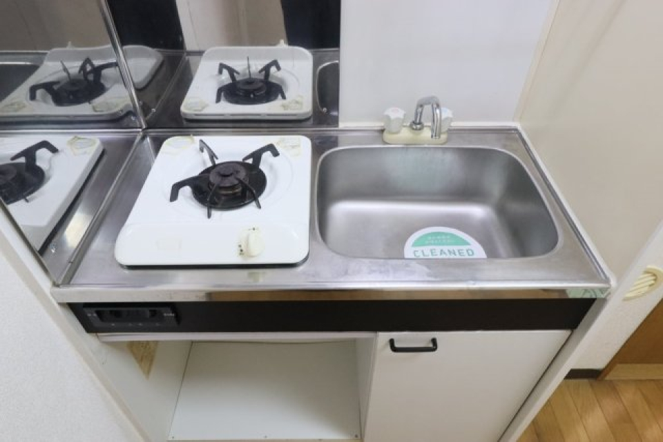 1口のガスコンロ付きです。