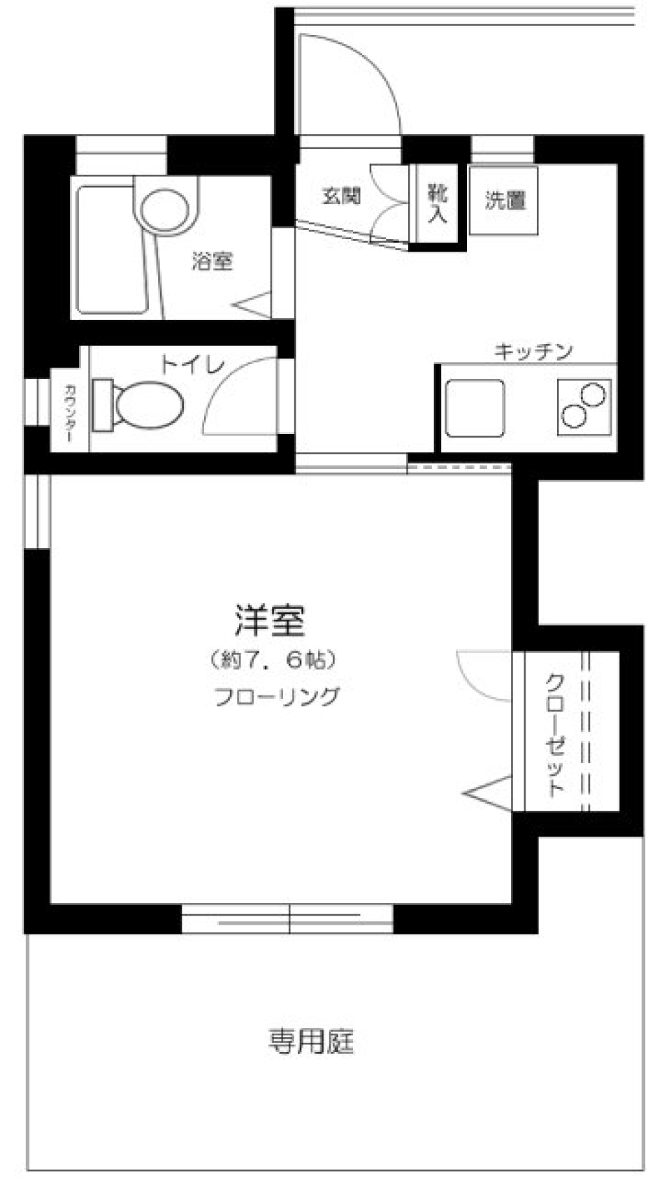 1階の特権！お庭付きで用途いろいろの間取り図