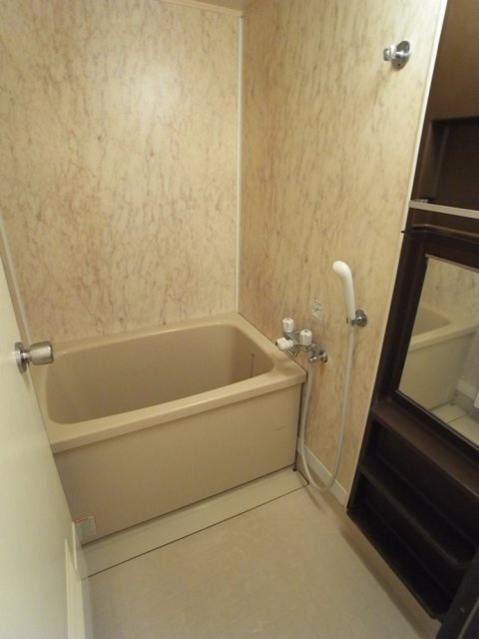 浴室のパネルが昭和っぽく、レトロさを感じます、