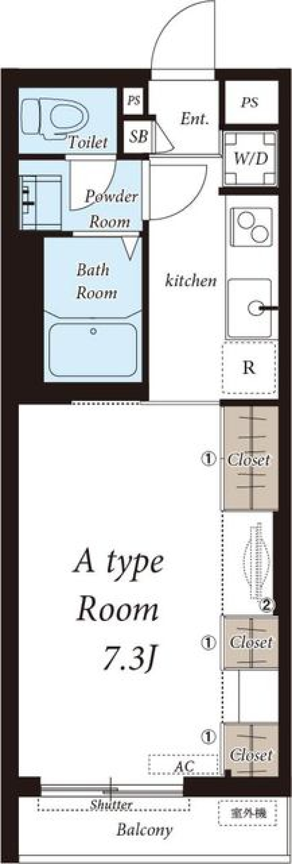 リブリ・高根ＮＳ　201号室の間取り図