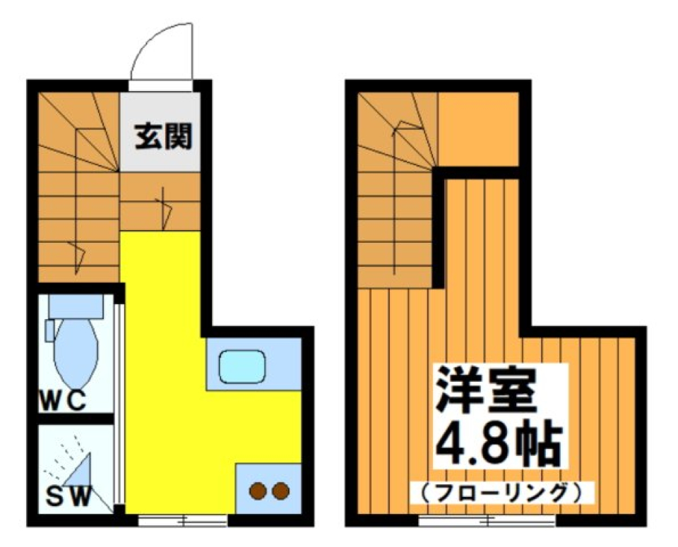 まるでカフェ！見た目も中身も無機質デザインの間取り図