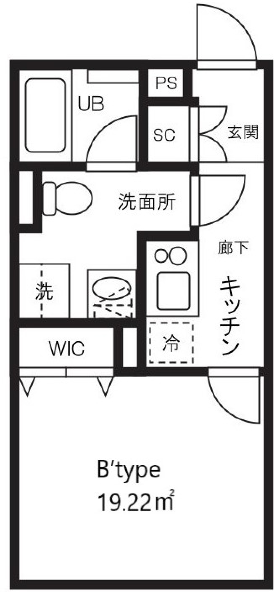 ユニークなコンクリート打ちっぱなしの住まい[新築]の間取り図