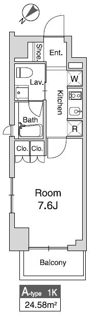 1Kの間取りです。