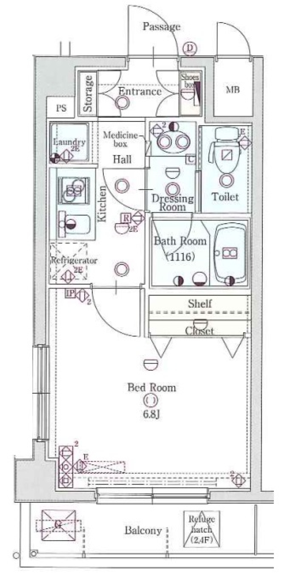 モノクロトーンでスタイリッシュに　[ペット可]の間取り図