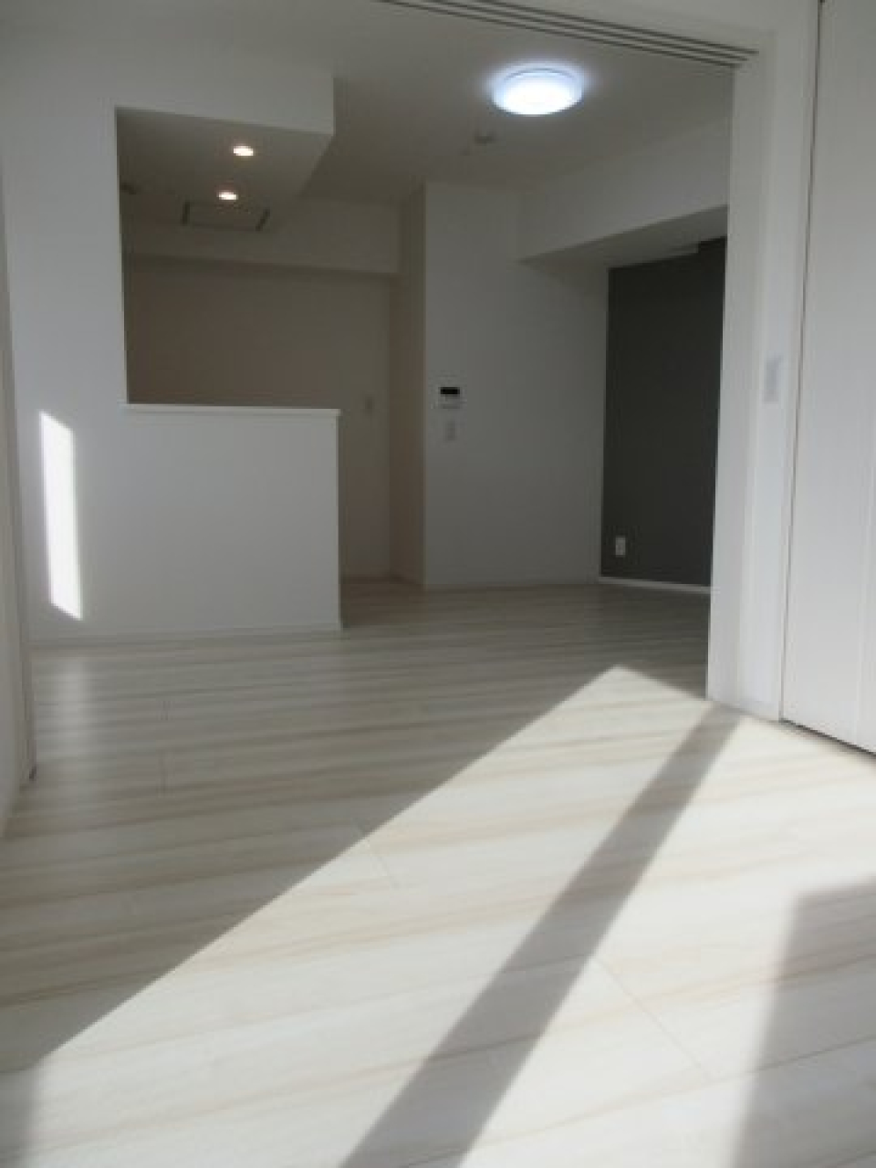 キッチンからは５．０帖の洋室とバルコニーを望むことができます。※別号室・同タイプ