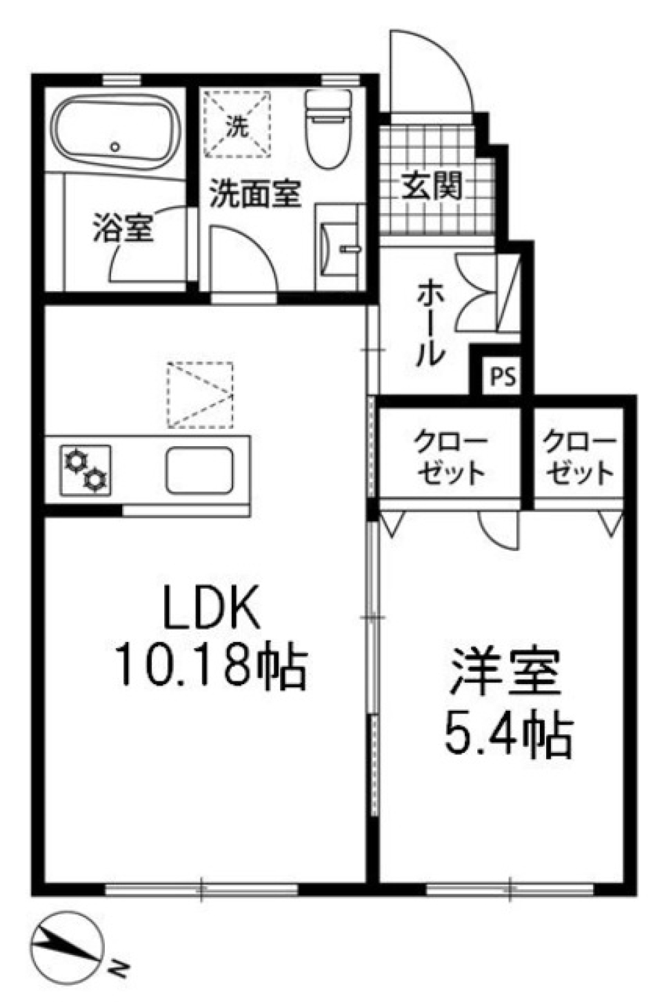 お気に入りの光景はキッチン越しにの間取り図