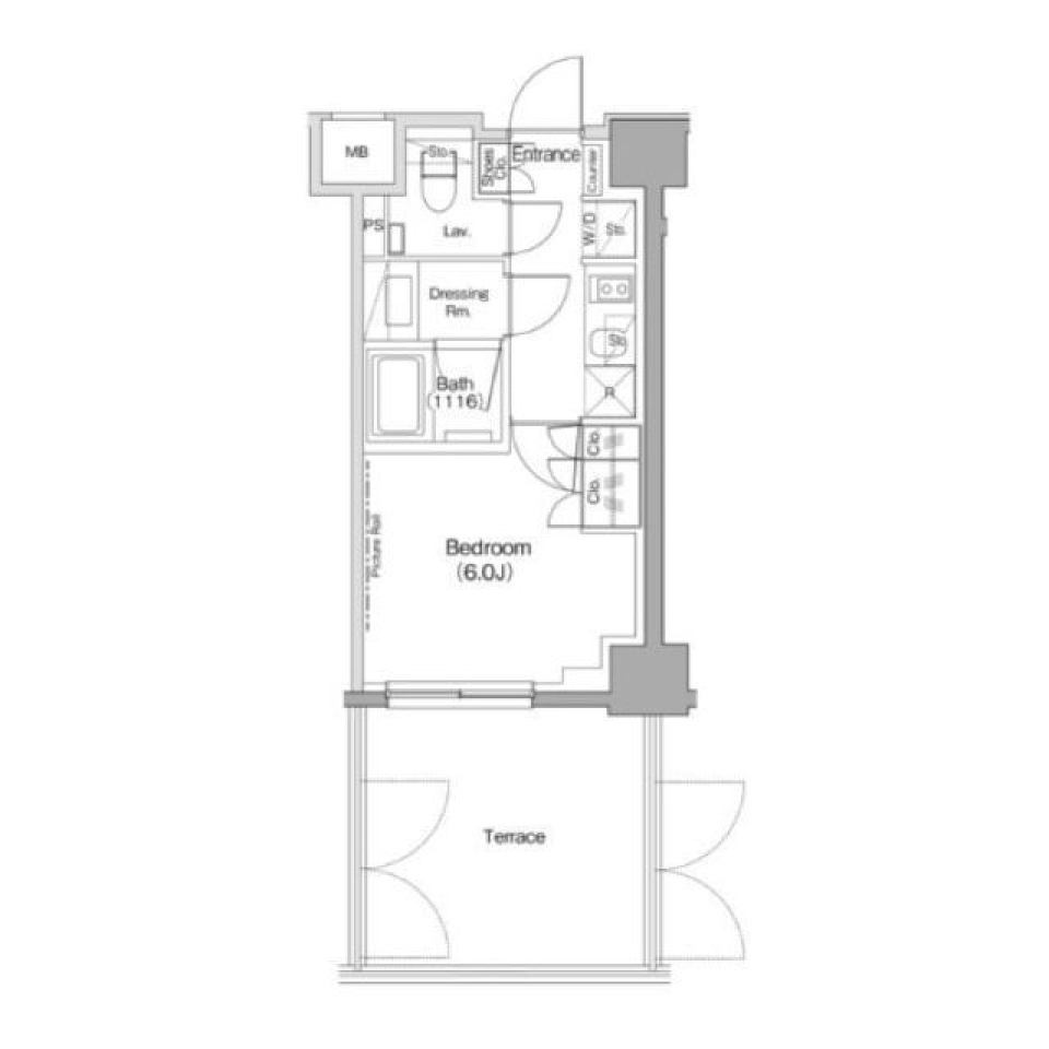 ザ・パークハビオ目黒レジデンス　１０２号室の間取り図