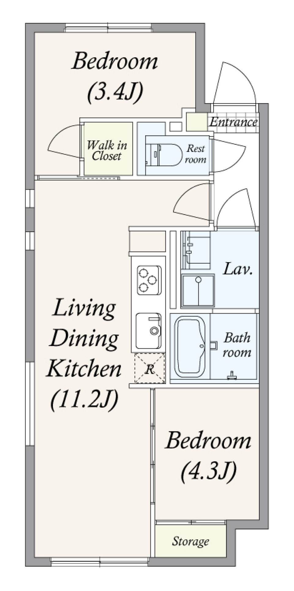 打ちっぱなしコンクリートが目印！［新築］の間取り図