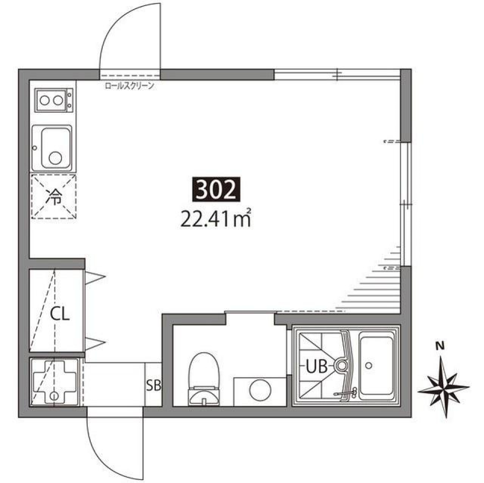 空と緑に包まれての間取り図
