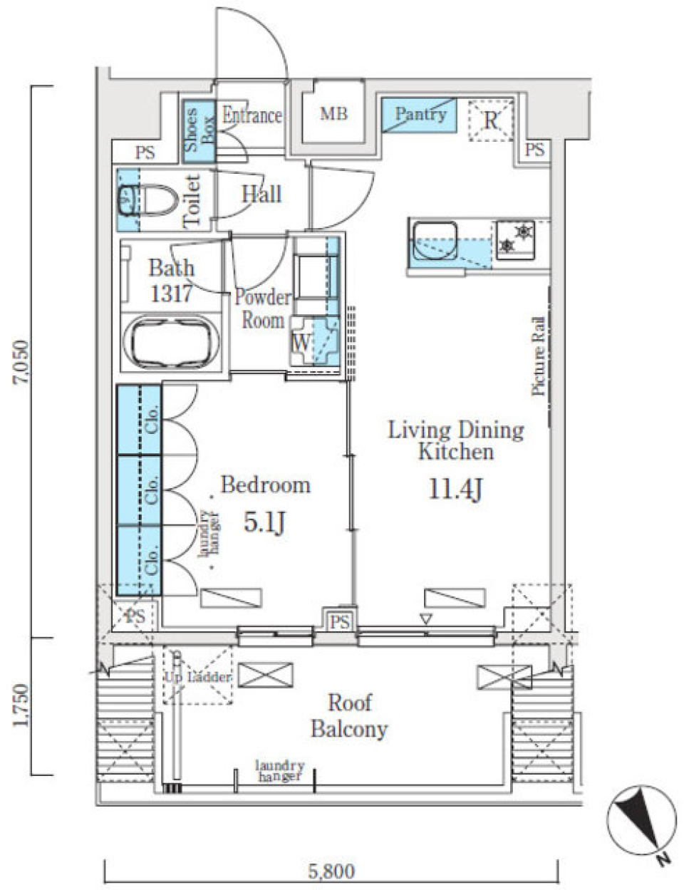 のんびり朝食を楽しめる好立地の間取り図