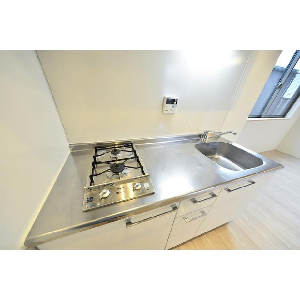 2口のガスコンロ付きです。