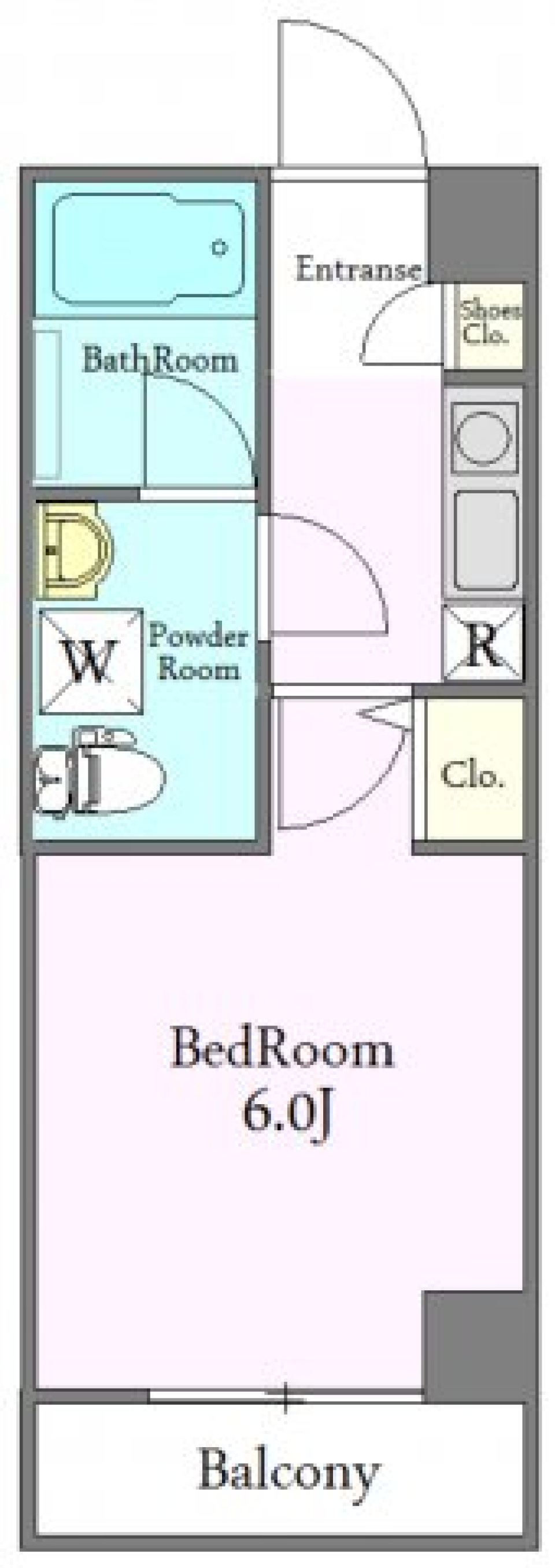 ミニマムルームで味わう開放感の間取り図