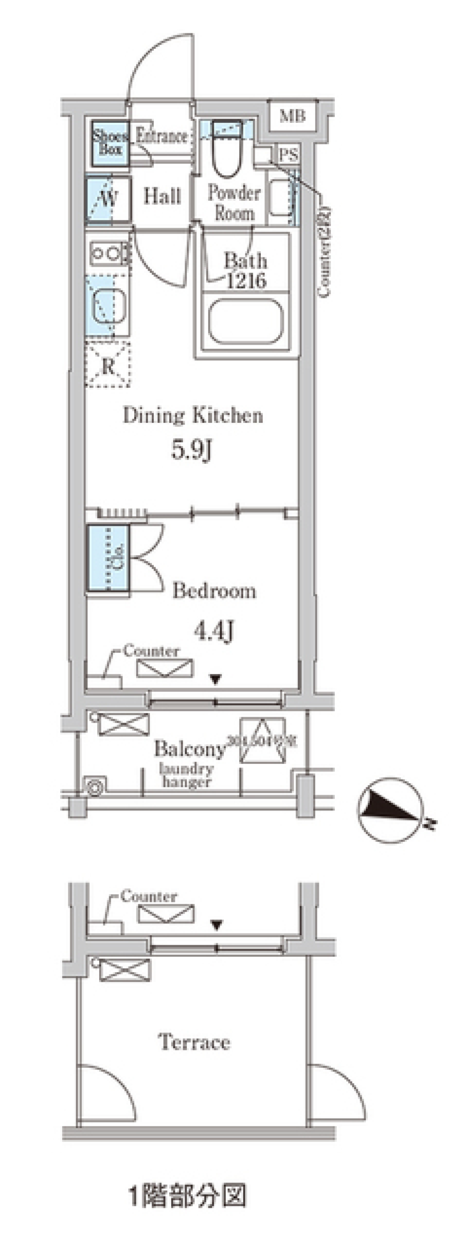 ジオエント大塚　１０４号室の間取り図