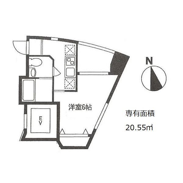 1Kの間取りです。