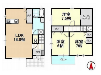 ３LDKの戸建て
ファミリーにおすすめ
