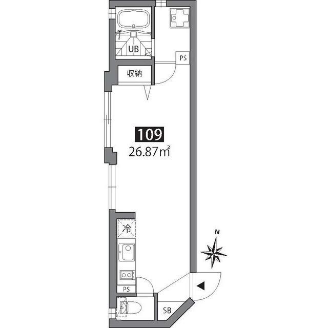 １Rの間取りです。