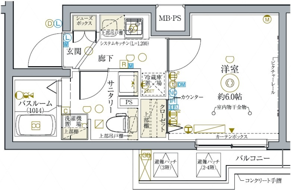 クレヴィスタ新小岩　410号室［ペット可］の間取り図