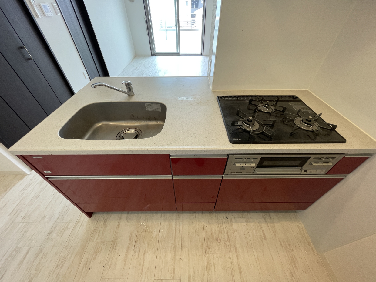 お料理好きさんに嬉しい3口ガスコンロ。