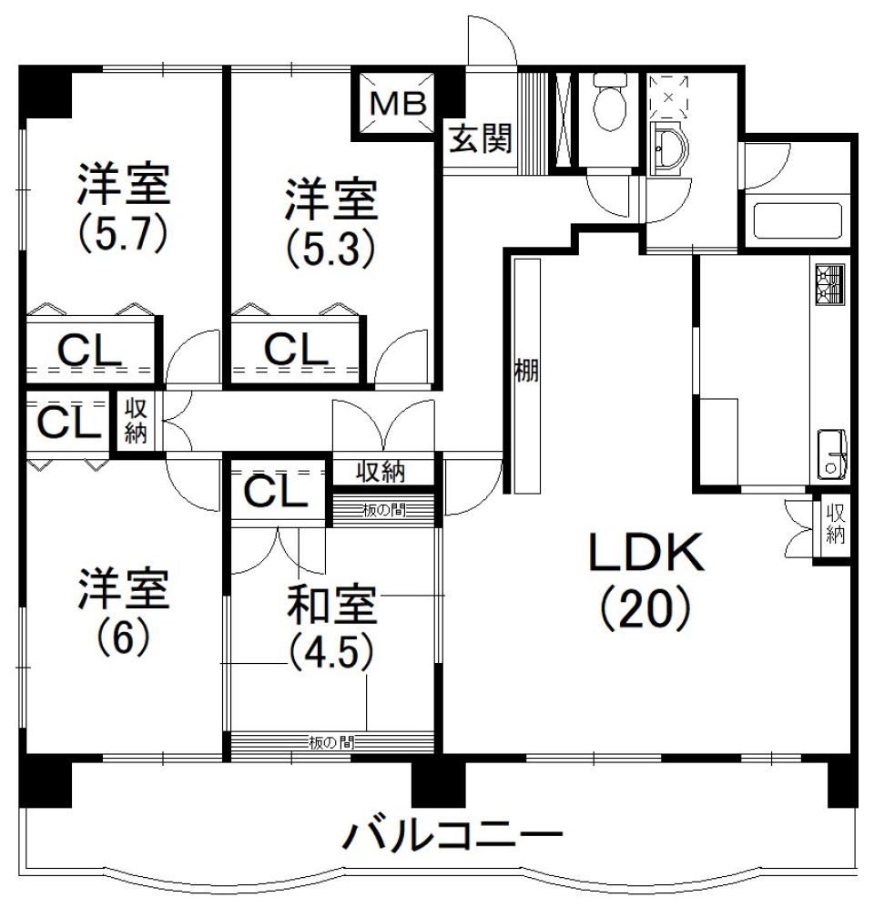 最上階からの眺め！家族のびのび暮らすの間取り図