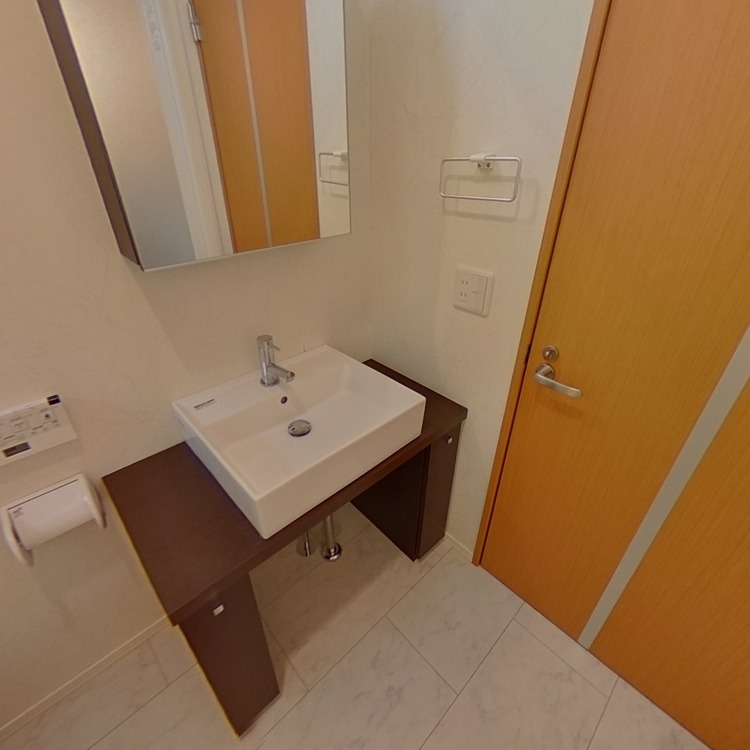 洗面台はシンプルな造りでスタイリッシュです。