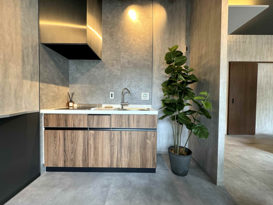 キッチンは小ぶりだが、システムキッチン。