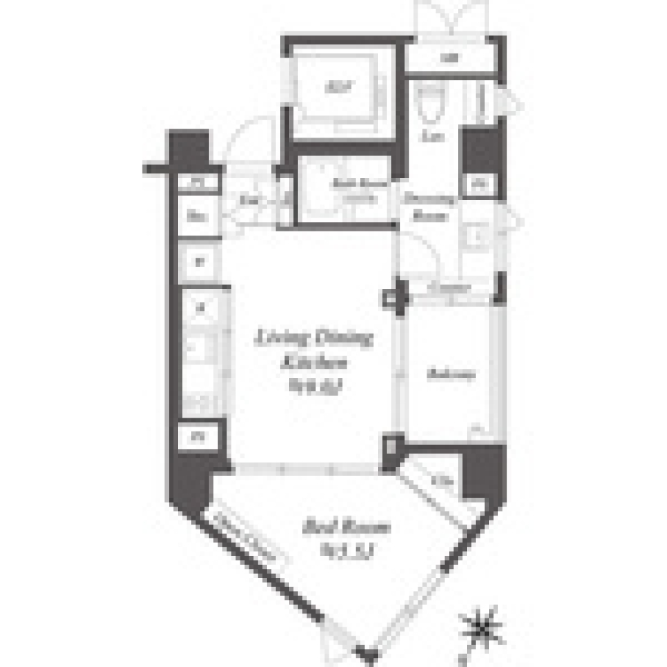 麻布の隠れ家の間取り図