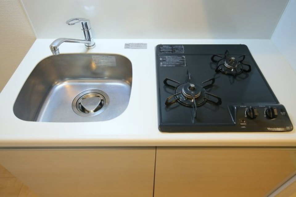 2口のガスコンロ付きです。