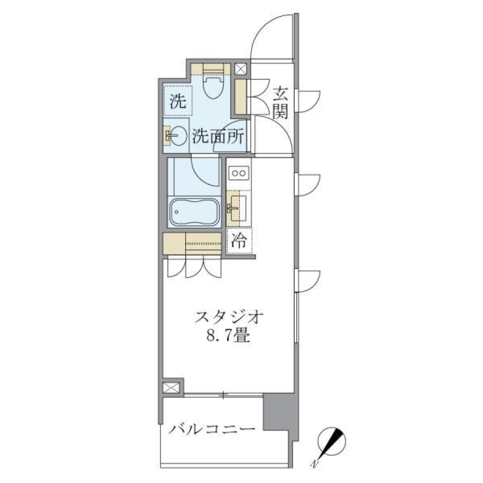 西日暮里駅近く、シンプル1Rの間取り図