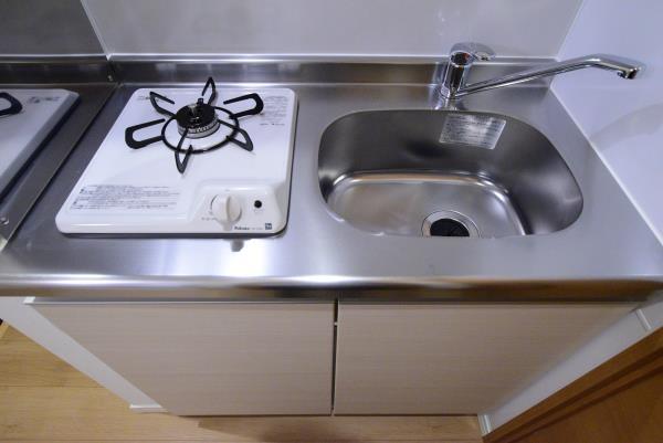 1口のガスコンロ付きです。