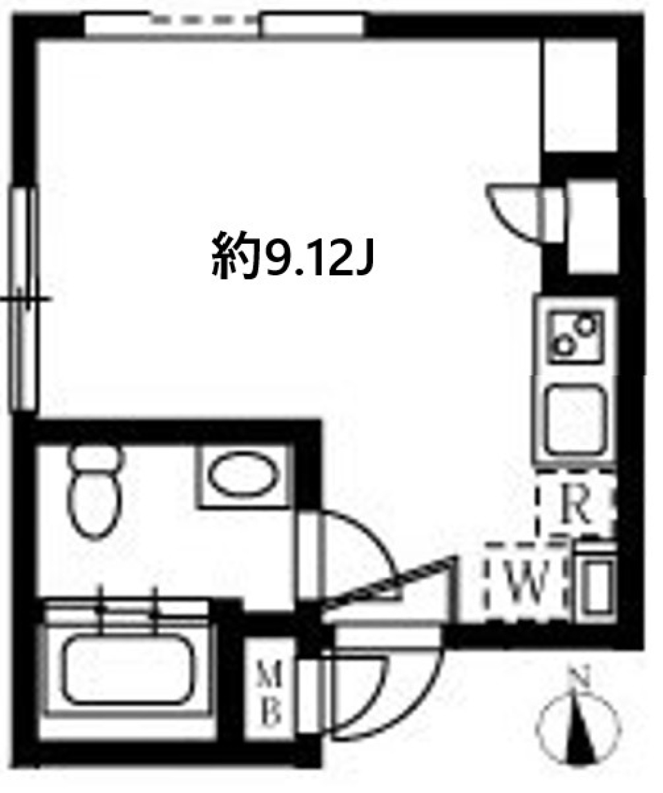 チャレンジ精神くすぐる1Rの間取り図