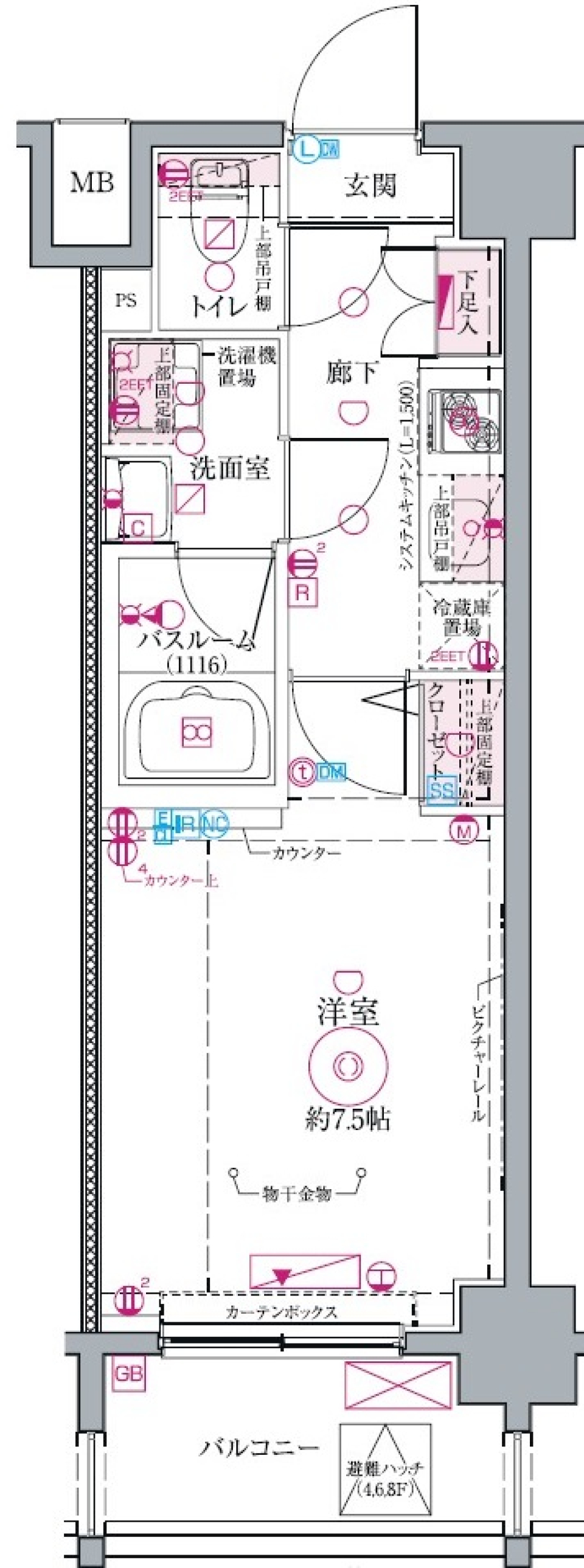 クールな私、癒しの相棒［ペット可］の間取り図
