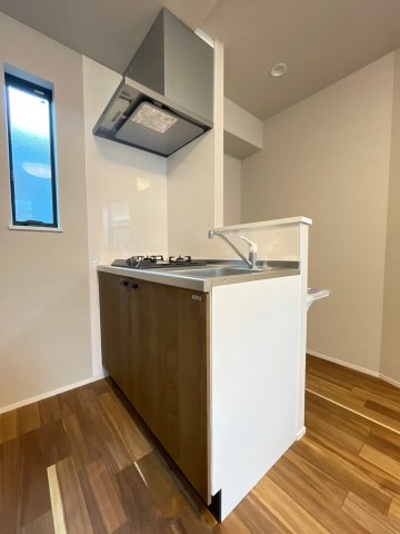 ２口のガスコンロが設置されています。