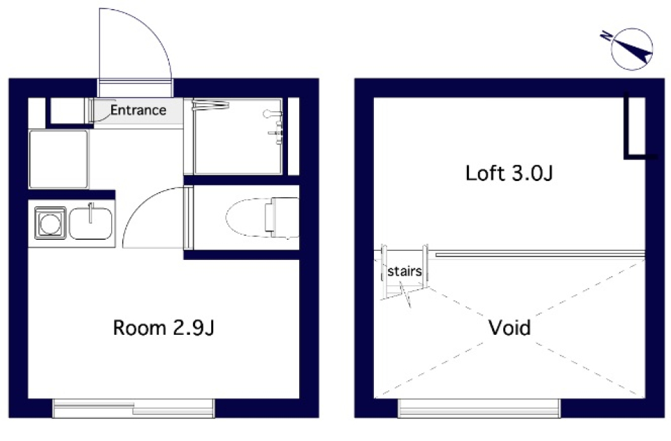削ぎ落した空間 in AKASAKAの間取り図