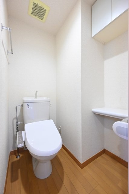 トイレにはカウンターがあって、お気に入りの芳香剤などを置いて楽しみたいですね！