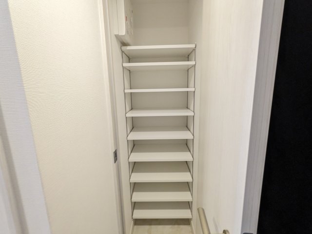 １人暮らしには十分な容量のシューズボックス。