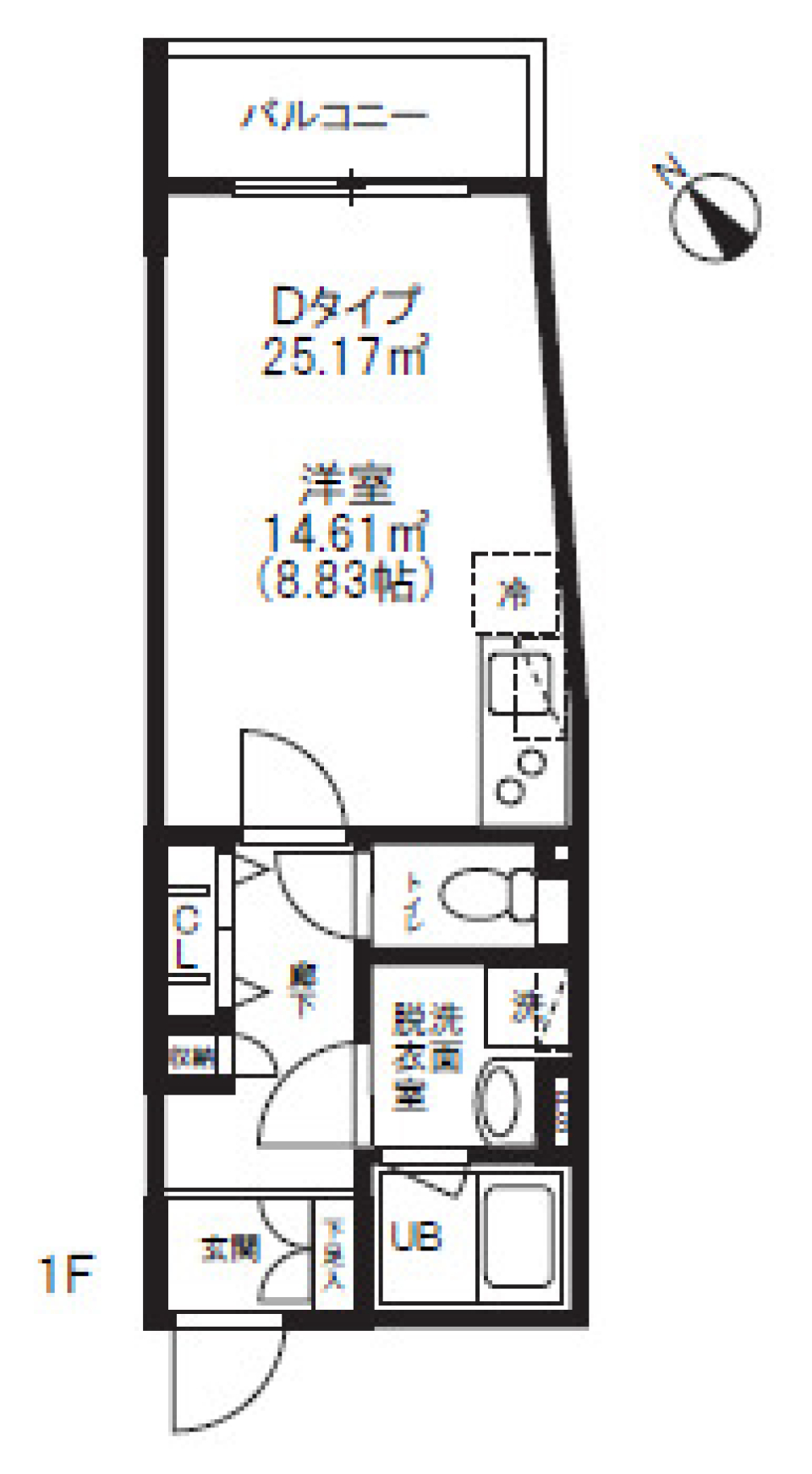 ダークブラウンの大人の洗練空間の間取り図