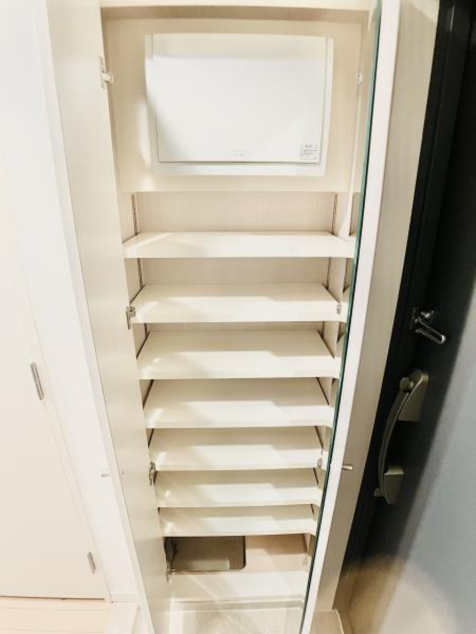 １人暮らしにはちょうどいい要領のシューズボックスです。