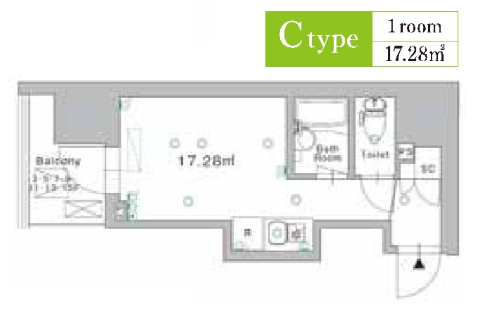 共有スペースも自分の空間の間取り図