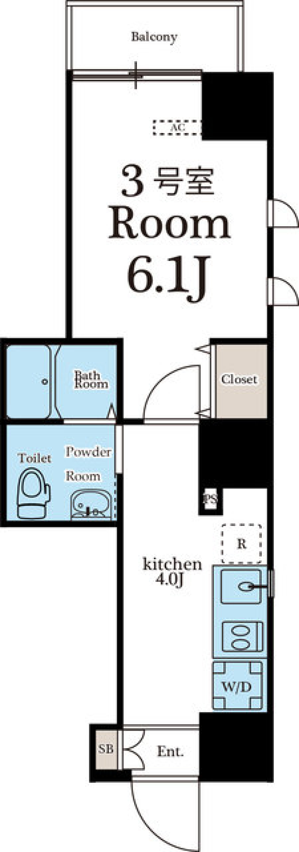 朱雀楼　東京　403号室の間取り図