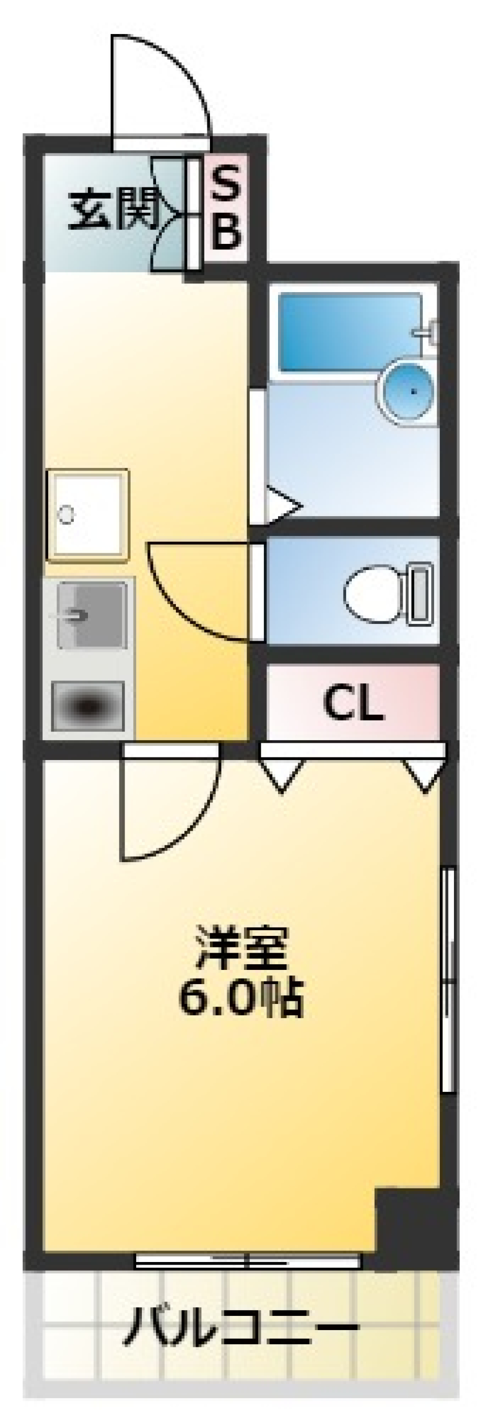 ガラスから溢れる生活感の間取り図