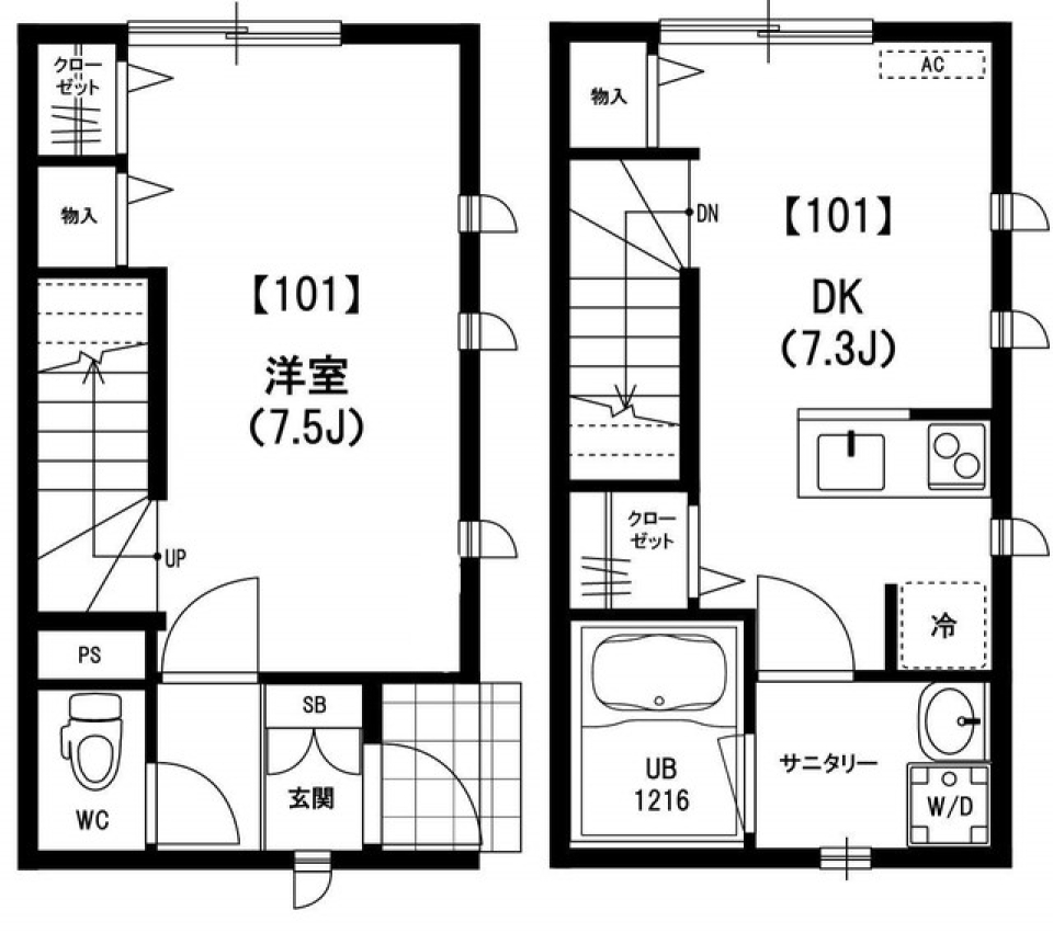 リブリ・ブランシュ・フォレ　101号室の間取り図