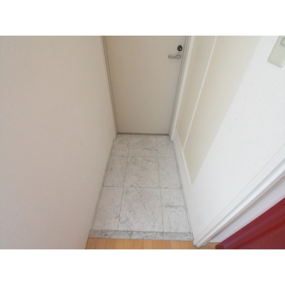 少しコンパクトな玄関。サイドにシューズクローゼットがあるので、活用してすっきりとした玄関にしてみましょう。