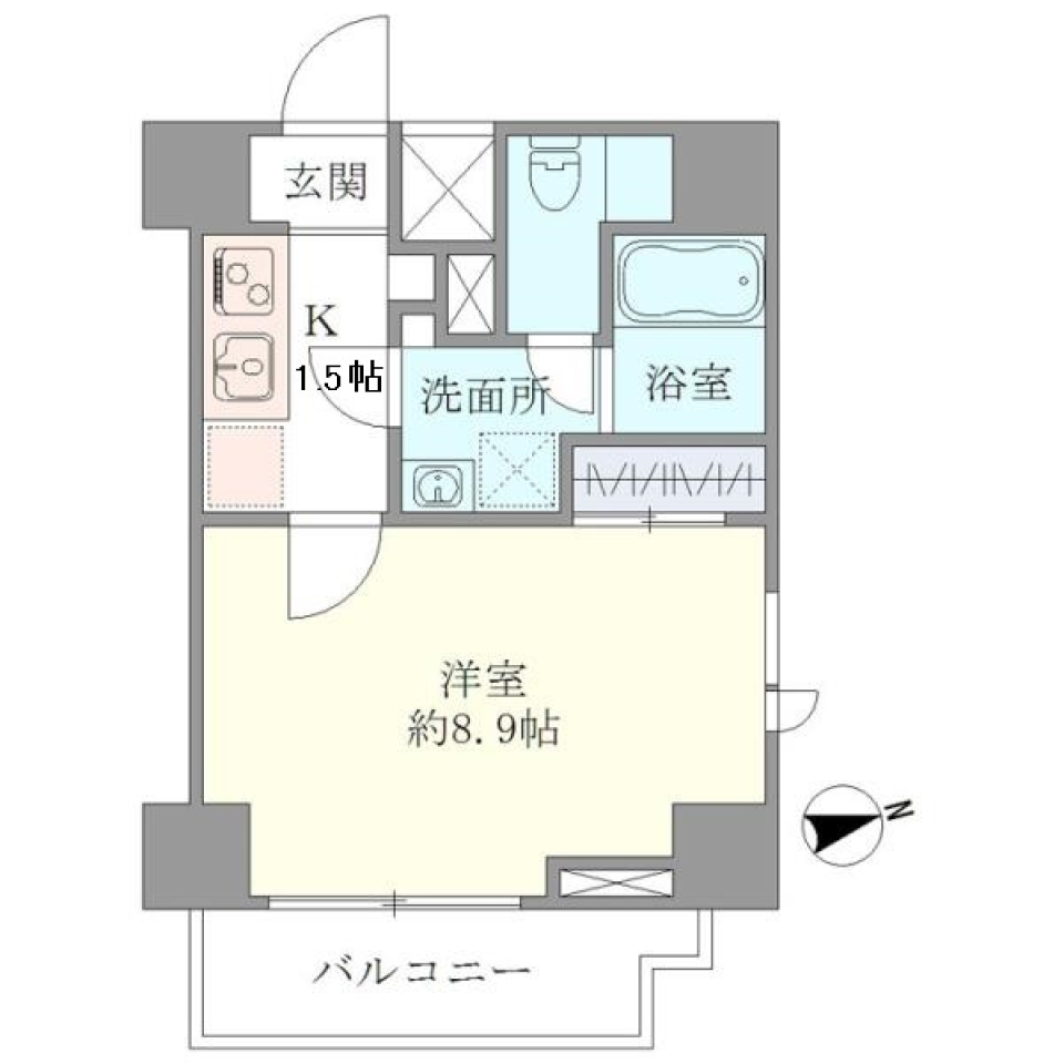 港区のちょうどいいサイズの部屋に住むの間取り図
