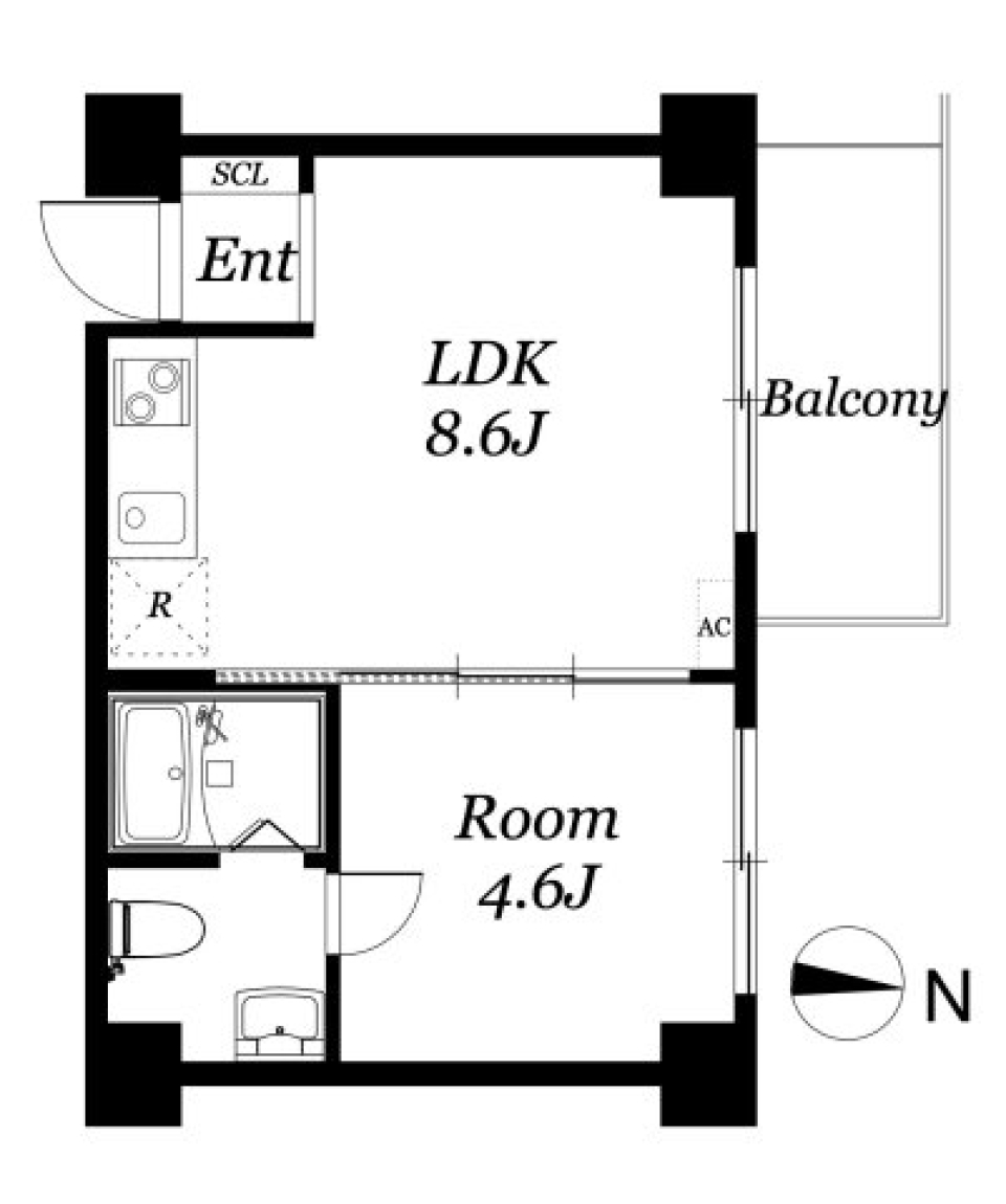 ティックハウス　６０６号室の間取り図