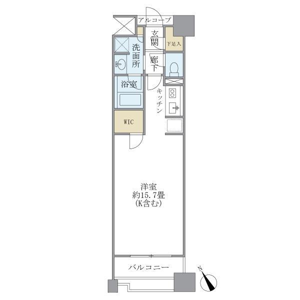 1Rの間取りです。