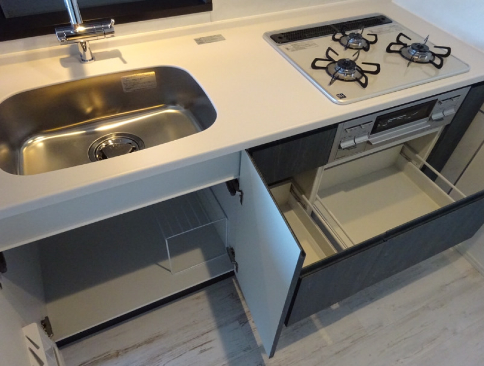 3口コンロなので料理好きな人には嬉しいですね。