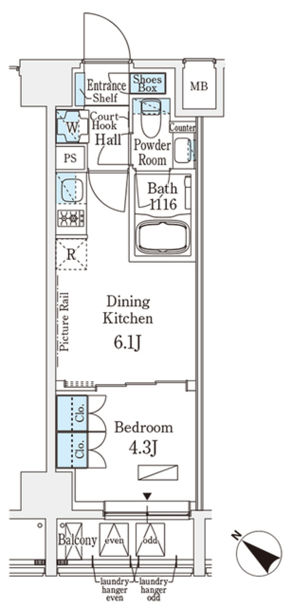 ホワイトで包まれるの間取り図