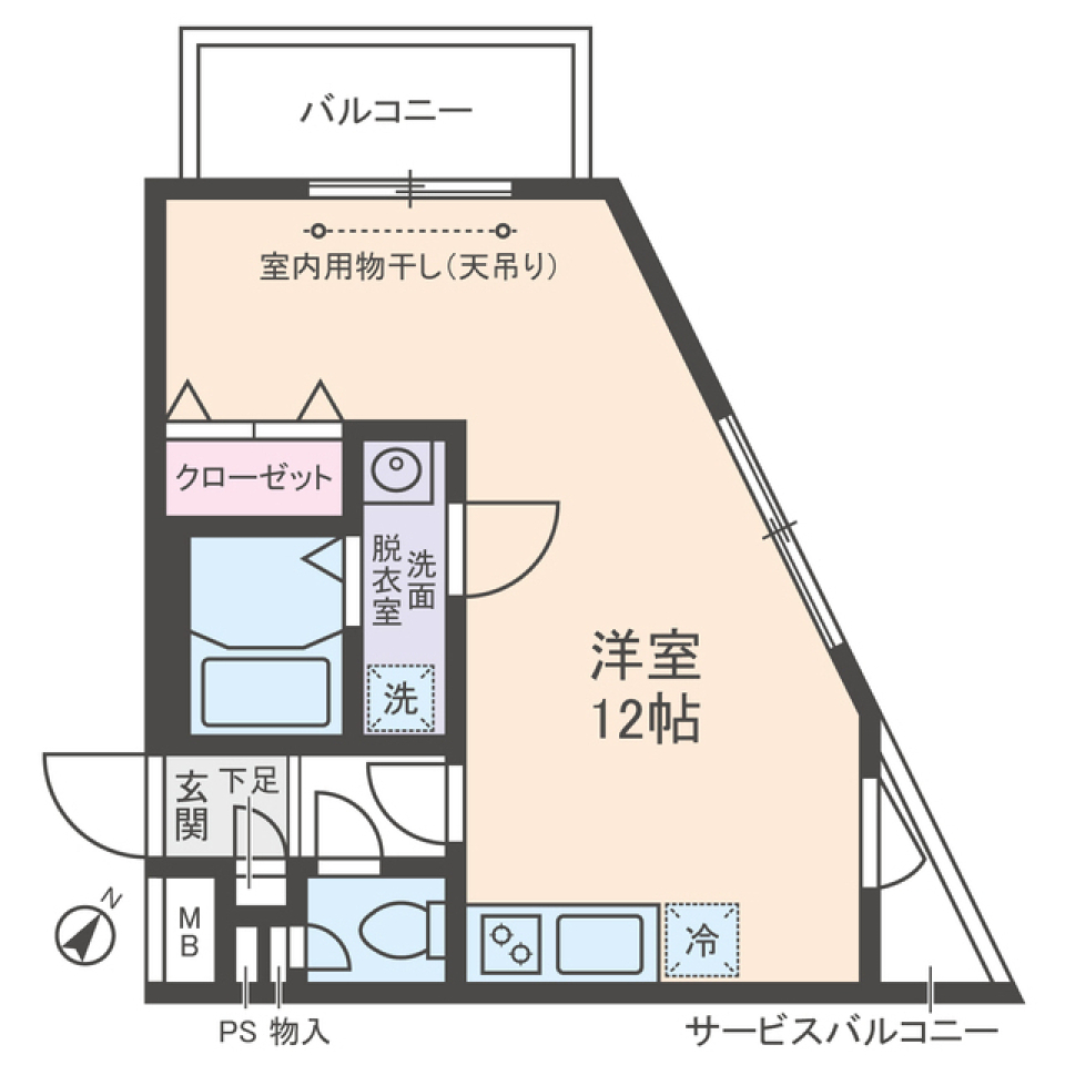 アムス山王（旧ガーデンフラッツ山王）　３０２号室の間取り図