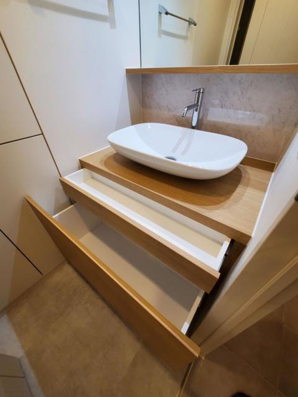 まぁるいボウルが可愛らしい洗面台。※写真は同タイプ住戸です。